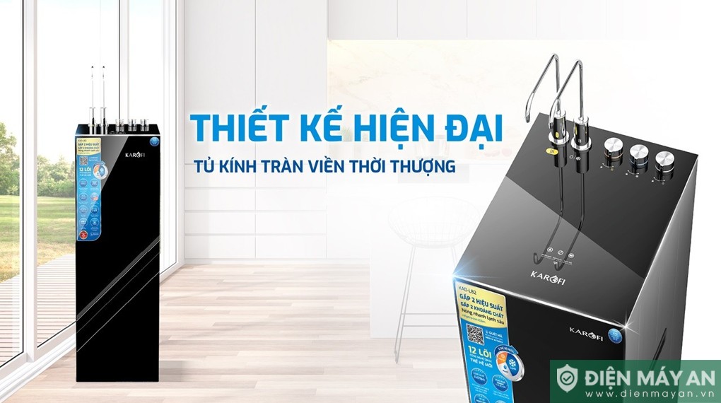 Máy lọc nước RO nóng nguội lạnh Karofi KAD-L82 12 lõi